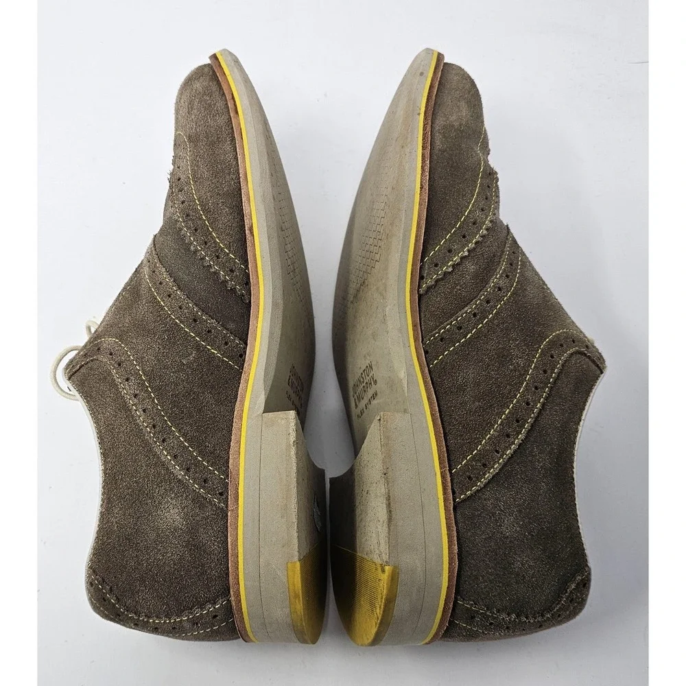 Johnston & Murphy Flex System Shoes Mens Size 9 Brown Suede Wingtip Oxford